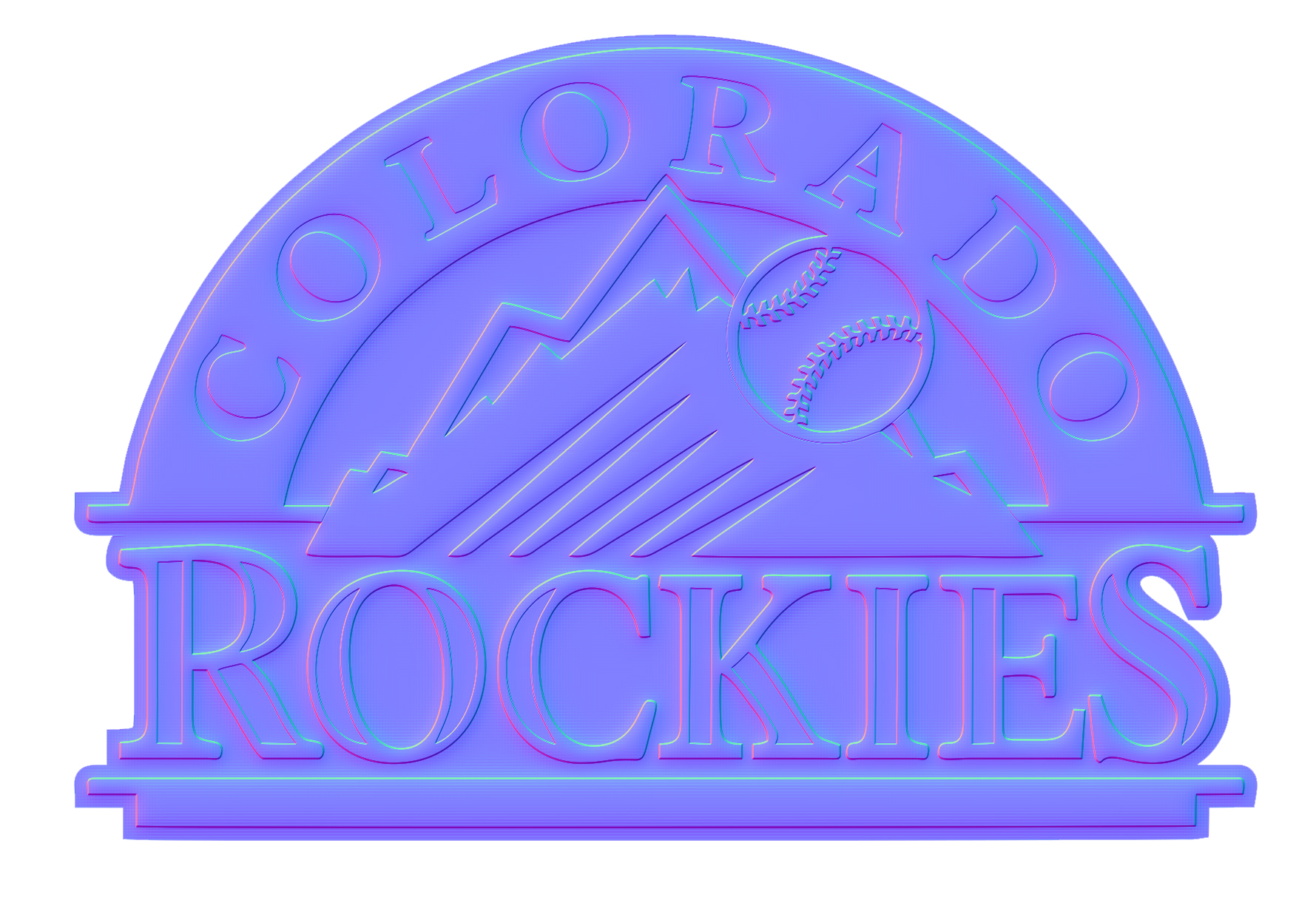 Colorado Rockies Colorful Embossed Logo iron on paper